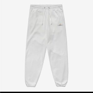 Men's White Athletic Jogger Pants - Drawstring Comfort